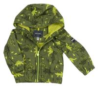 Khaki šusťáková jarní funkční bunda s diny a kapucí Mountain Warehouse