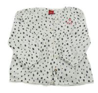Bílo-antracitová puntíkatá halenka se srdíčky S. Oliver