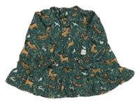 Zelené květované šaty se zvířátky Reserved