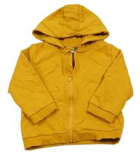 Hořčicová propínací mikina s kapucí Ergee