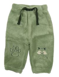 Zelené plyšové tepláky se zvířátkem Ergee