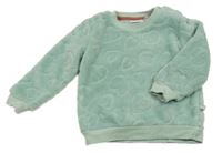 Světlezelená plyšová mikina se srdíčky Liegelind