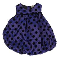 Fialovo-černé puntíkaté šusťákové šaty Bluezoo