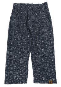 Šedo-tmavomodré puntíkaté crop legíny s kotvami Yigga