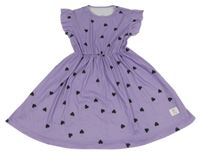 Lila žebrované šaty se srdíčky 