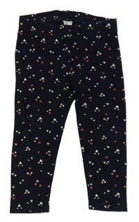 Tmavomodré zateplené legíny se srdíčky H&M