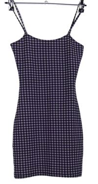 Dámské černo-fialové kostkované minišaty H&M
