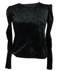 Dámské černé sametové crop triko Primark 