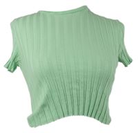 Dámské světlezelené žebrované crop tričko Pull&Bear 