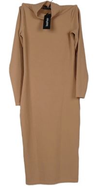 Nové - Dámské pudrové žebrované šaty Boohoo 