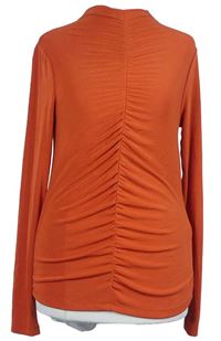 Dámské cihlové řasené triko Primark 