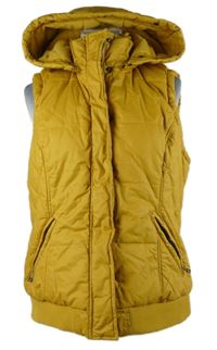 Dámská okrová šusťáková zateplená vesta s kapucí Street One 