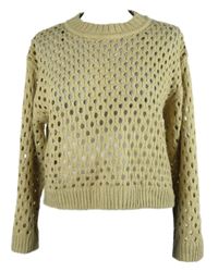 Dámský béžový perforovaný crop svetr H&M