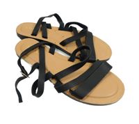 Nové - Dámské černé páskové koženkové sandály Papaya vel. 37