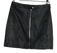 Dámská černá koženková propínací sukně Topshop 
