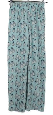 Dámské světlemodré plyšové kalhoty s tučňáky Love to Lounge 