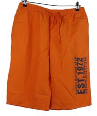 Dámské oranžové plážové kraťasy s nápisy Reward 