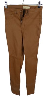 Dámské skořicové potažené skinny kalhoty Primark 