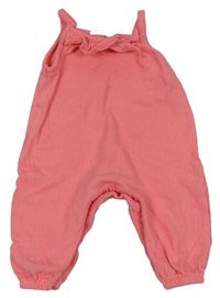 Růžový bavlněný kalhotový overal F&F