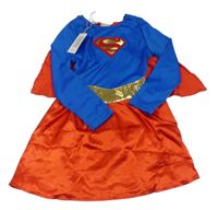 Kostým- modro-červené šaty Superman s pláštěm 