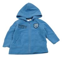 Modrá fleecová propínací mikina s nášivkou a kapucí zn. Impidimpi