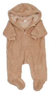 Světlerůžová chlupatá kombinéza s kapucí zn. Next