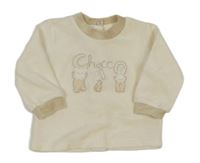 Smetanová sametová mikina s králíčky a medvědem 