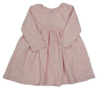 Světlerůžové žebrované bavlněné šaty Primark