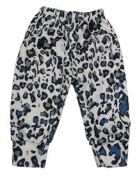 Světlerůžové sportovní kalhoty s leopradím vzorem