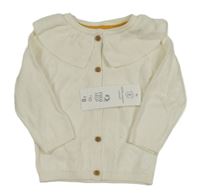 Nové - Bílý propínací svetr s límečkem F&F