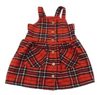 Červeno-černo-bílé kostkované vlněné šaty F&F