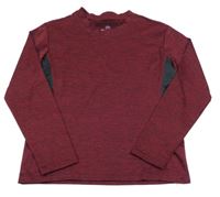 Vínovo-černé melírované sportovní triko 