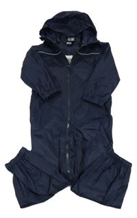 Tmavomodrá šusťáková nepromokavá kombinéza s kapucí Regatta