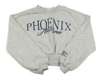 Světlešedá crop mikina s nápisem H&M