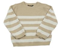 Béžovo-bílý pruhovaný svetr Primark