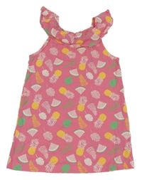 Růžové bavlněné šaty s obrázky Kiki&Koko