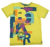 Žluto-barevné tričko s potiskem Ted Baker
