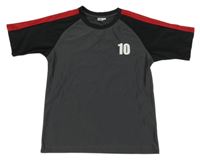 Šedo-černo-červené sportovní tričko Crane 