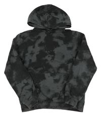 Černo-šedá batikovaná mikina s kapucí H&M