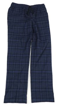 Modro-černé kostkované chino kalhoty Next
