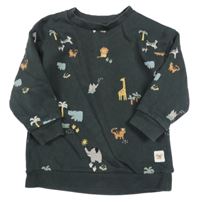 Tmavošedá mikina se zvířátky Next