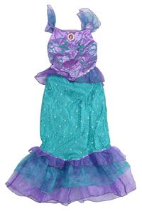 Kostým - Fialovo-tyrkysové třpytivé šaty - Ariel Disney