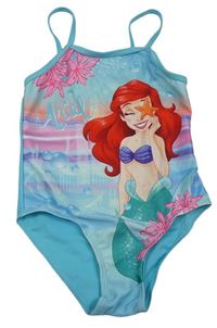 Modré jednodílné plavky s Ariel Disney