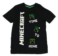 Černé tričko s překlápěcí flitry - Minecraft