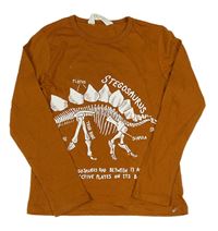 Rezavé triko s dinosaury H&M