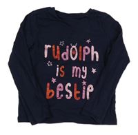 Tmavomodré triko s nápisem Topolino