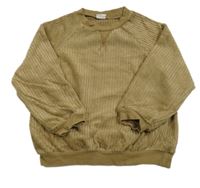 Hnědá sametová žebrovaná mikina H&M