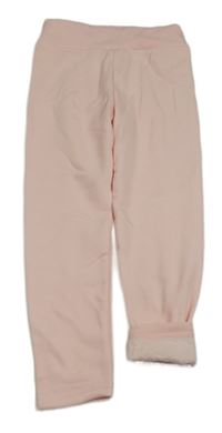 Světlerůžové zateplené legíny 