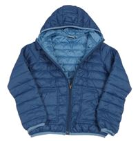 Tmavomodrá šusťáková prošívaná zateplená bunda s kapucí Alive