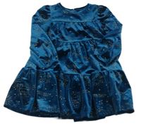 Petrolejové sametové vzorované šaty - Harry Potter M&S